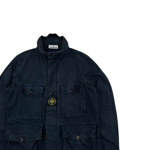 Stone Island 2020 Navy Cotton Cordura Centre Badge Field Jacket - Small