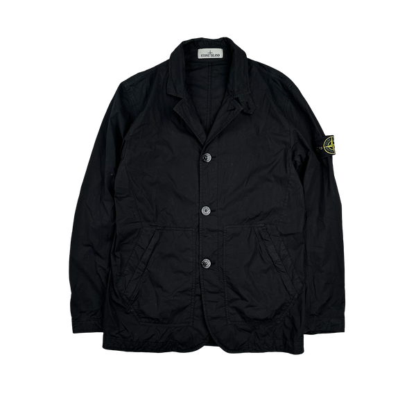 Stone Island 2017 Black David Tela Light TC Buttoned Jacket - Small