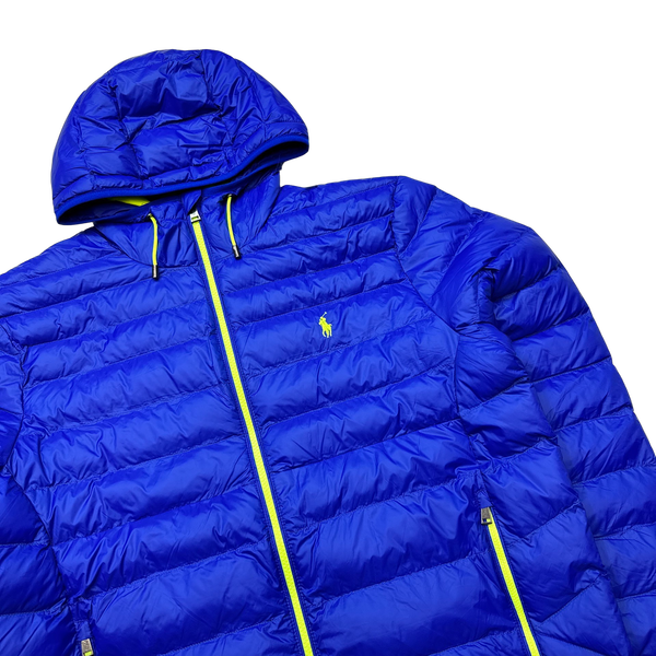 Ralph Lauren Blue & Yellow Padded Puffer Jacket - Medium