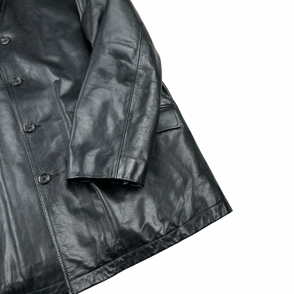 Ralph Lauren Wool Lined Heavyweight Leather Jacket - Large