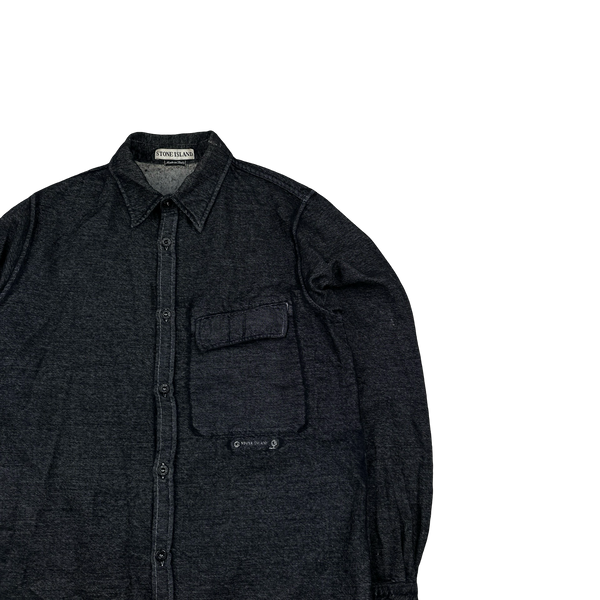 Stone Island Vintage 1998 Wool Spellout Lightweight Overshirt - Medium