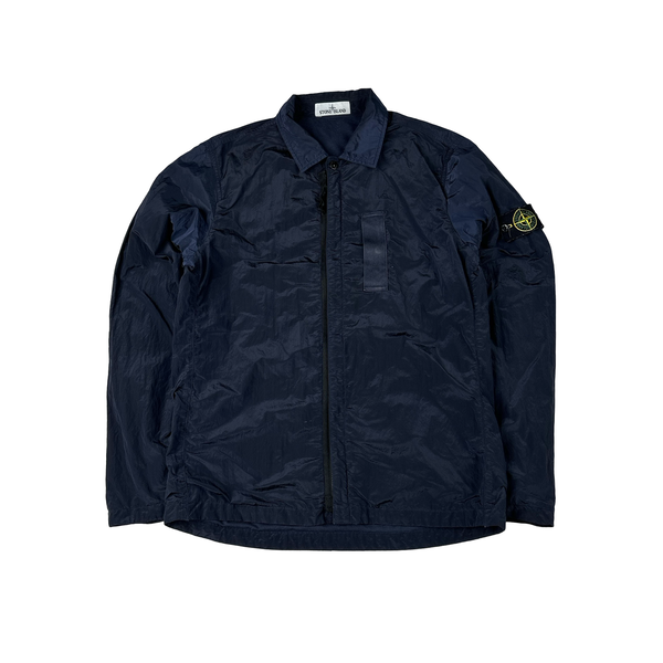 Stone Island 2017 Navy Nylon Metal Shimmer Overshirt - Medium