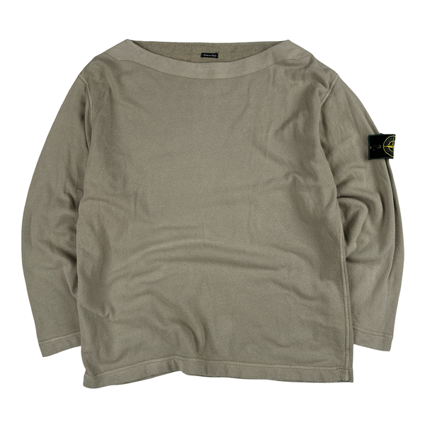 Stone Island Vintage 1999 Tan Wide Neck Pullover Sweater - Large