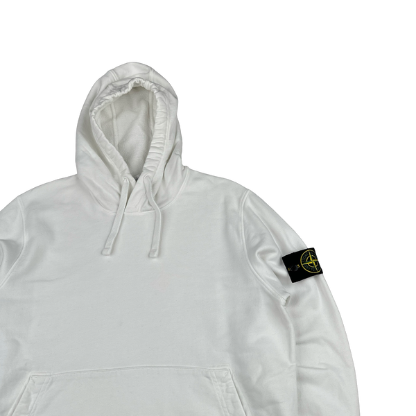 Stone Island 2022 White Pullover Cotton Hoodie - Medium