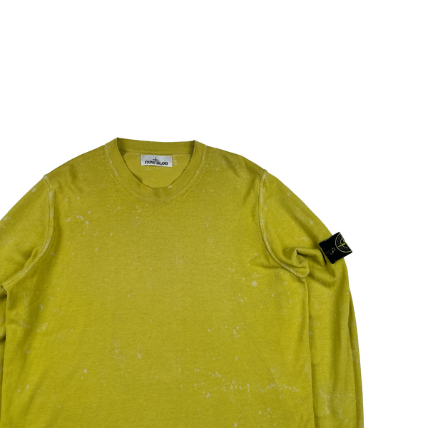 Stone Island 2022 Yellow Tie Dye Soft Knit - Medium