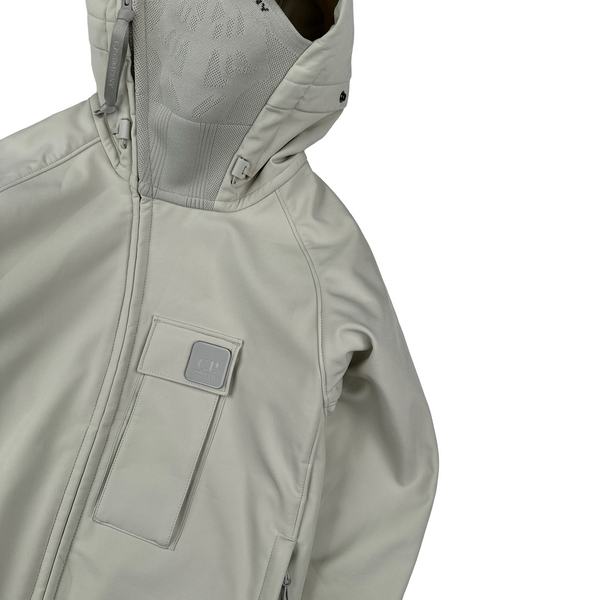 CP Company Cream Fleece Lined Heavyweight Dynatec Metropolis Jacket - Small
