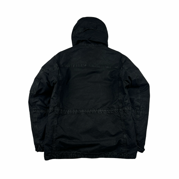 CP Company Black Ba-Tic Waxed Removable Liner Multi Pocket Jacket - XS