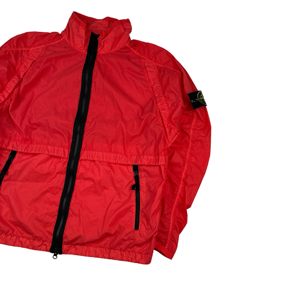 Stone Island 2019 Red Lamy Velour Jacket - Medium