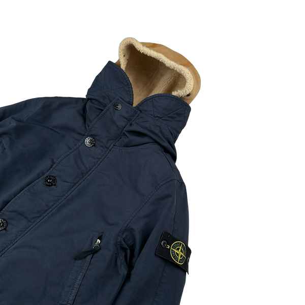 Stone Island 2017 Navy David TC Down Filled Parka Jacket - Small