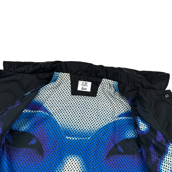 CP Company X GFoot Black Buttoned Lightweight Graphic Lining Z Spellout Lens Viewer Jacket - XL