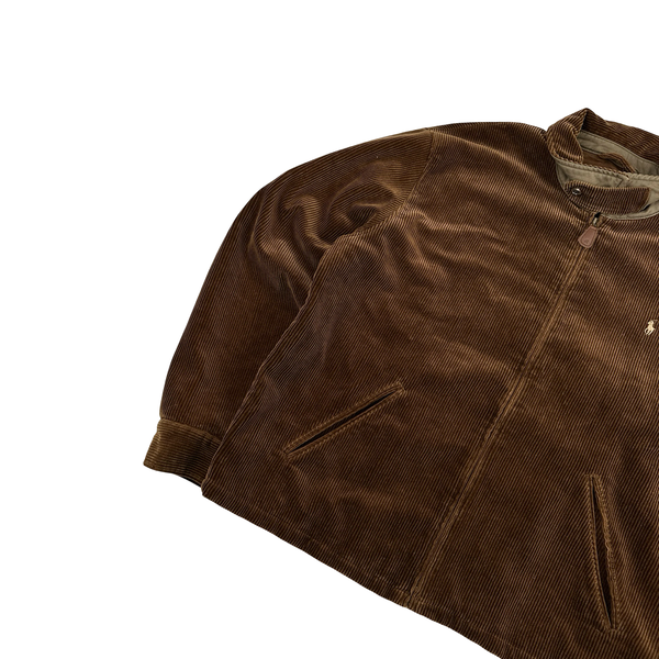 Ralph Lauren Brown Corduroy Cotton Lined Zipped Jacket - XL