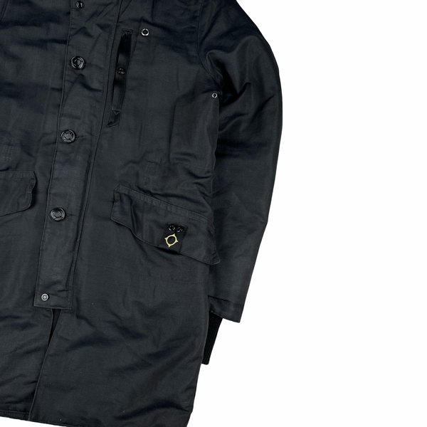 Ma Strum Dark Grey Quilted Multipocket Buttoned Jacket - Medium