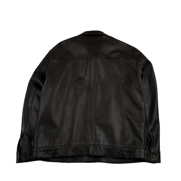 Ralph Lauren Brown Heavyweight Leather Jacket - Large
