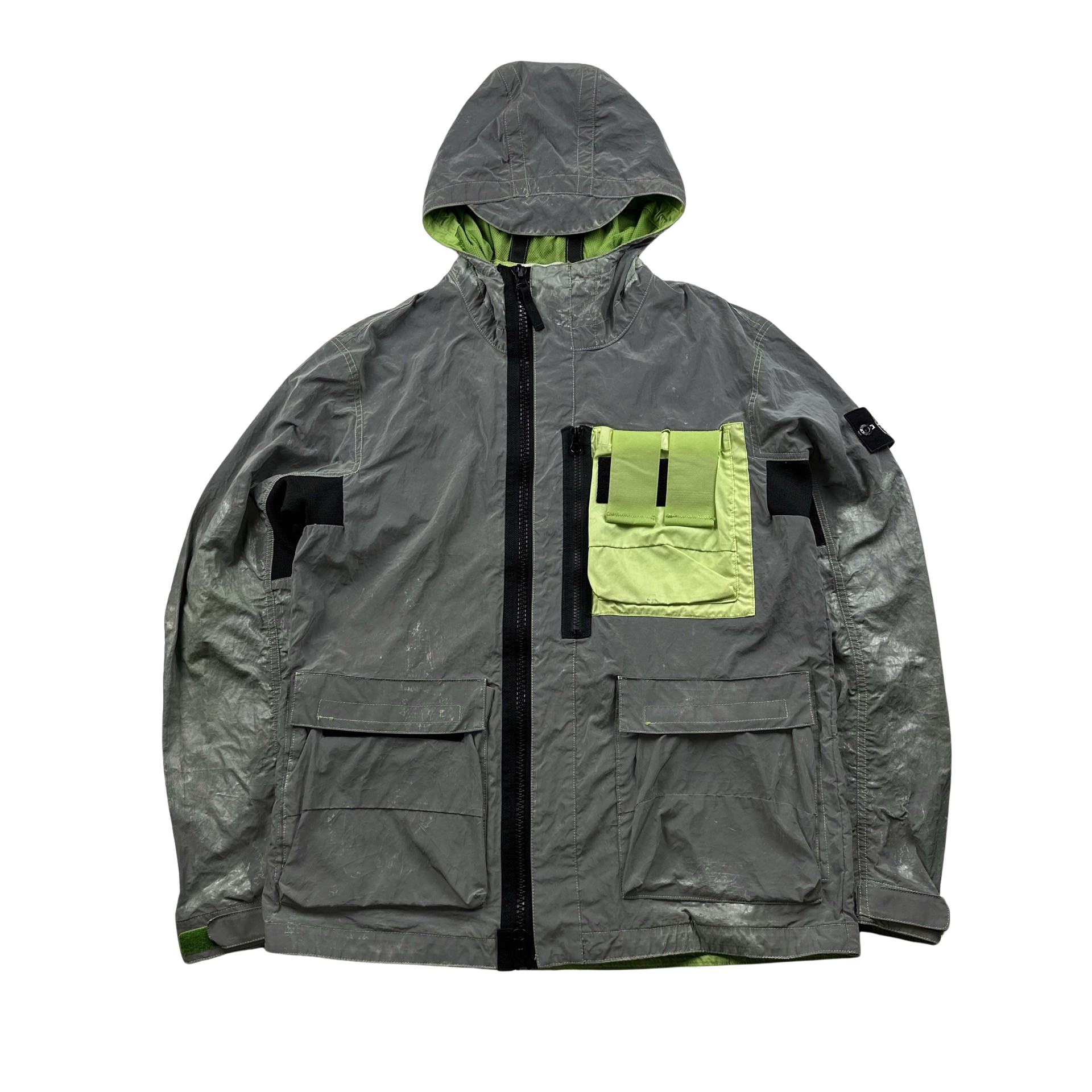 Stone Island 2017 Green Garment Dyed Plated Reflective Mussola