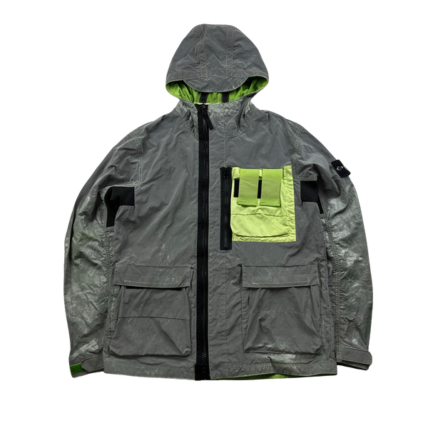 Stone Island 2017 Green Garment Dyed Plated Reflective Mussola Jacket - Medium