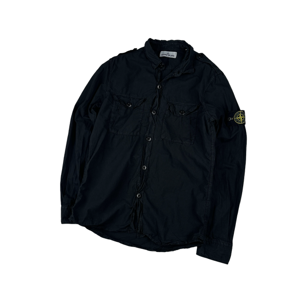 Stone Island 2016 Black Buttoned Double Pocket Overshirt - Medium