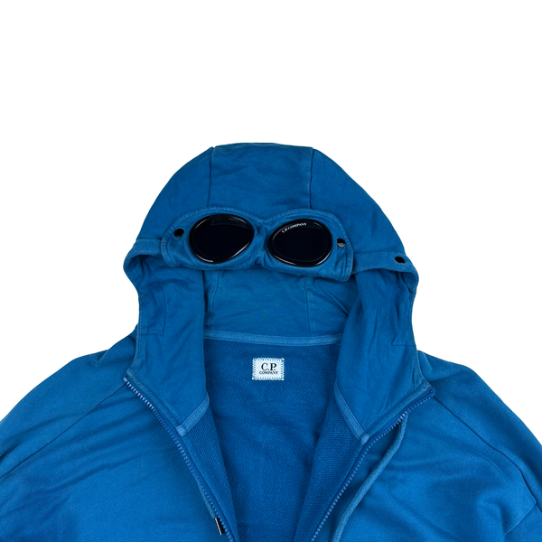 CP Company Blue Spellout Pullover Goggle Hoodie - XL
