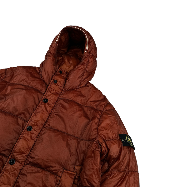 Stone Island 2013 Burnt Orange Garment Dyed Puffer Jacket - 3XL