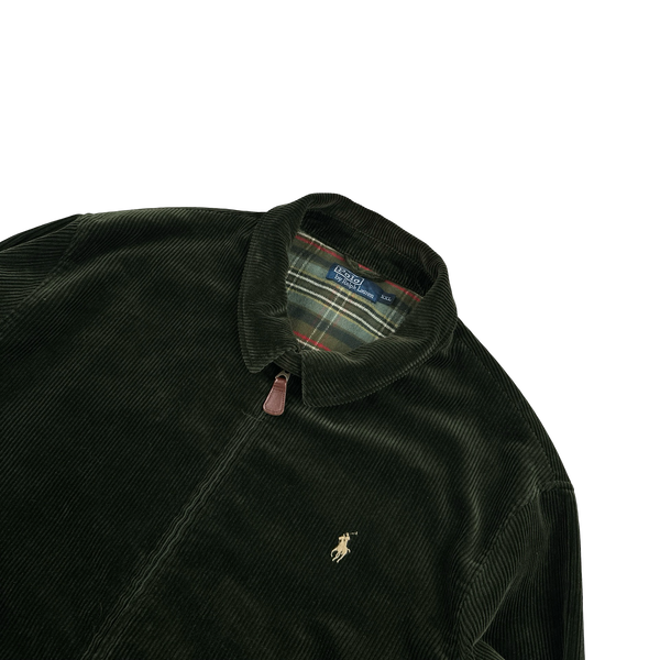 Ralph Lauren Heavy Emerald Green Corduroy Cotton Lined Zipped Jacket - XXL