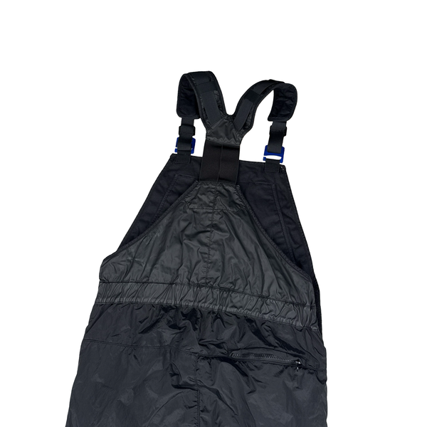 Stone Island Black Mussola Gommato Centre Badge Dungarees - Small
