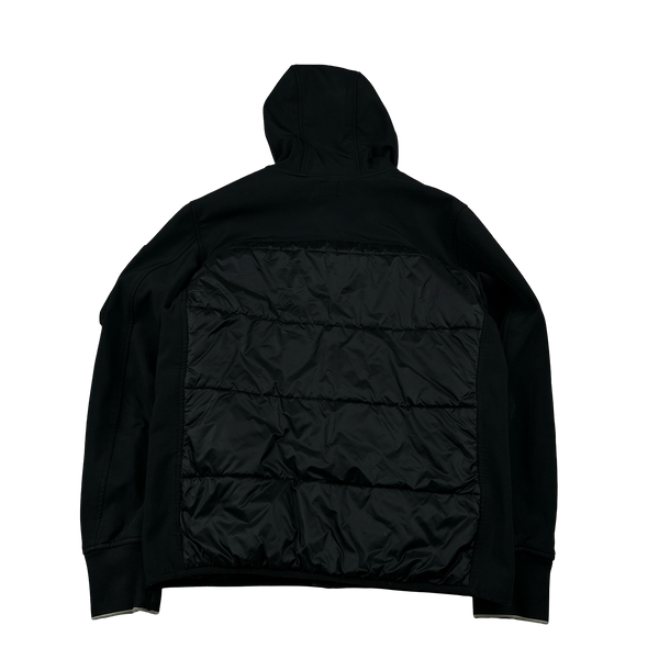 CP Company Black Hybrid Soft Shell Padded Jacket - Large