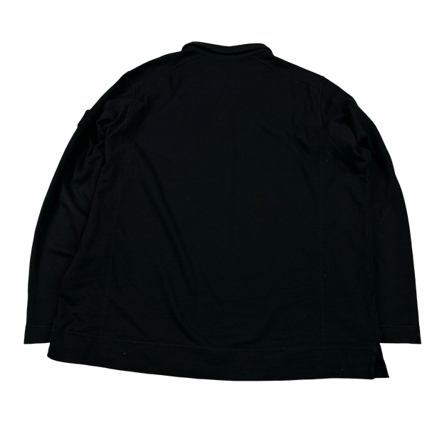Stone Island 2023  Black Ghost Piece Cotton Long Sleeve Polo jumper - 3XL