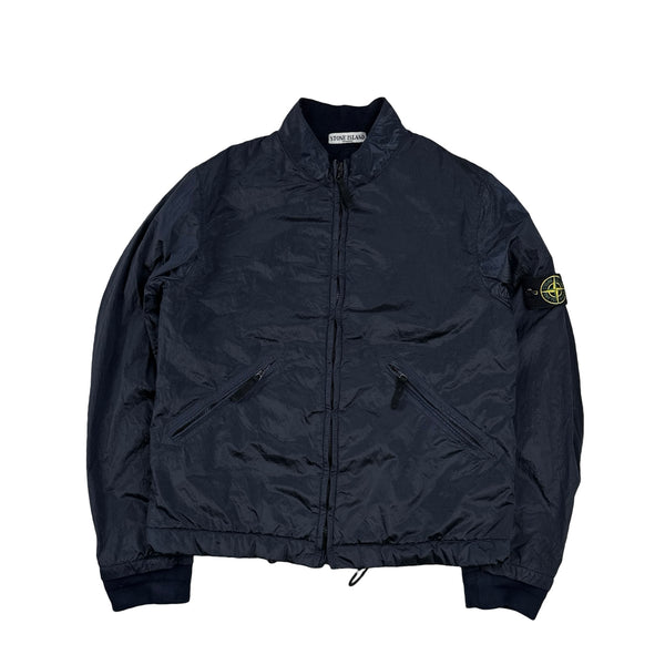 Stone Island 2007 Navy Nylon Metal Quilted Bomber Jacket Medium