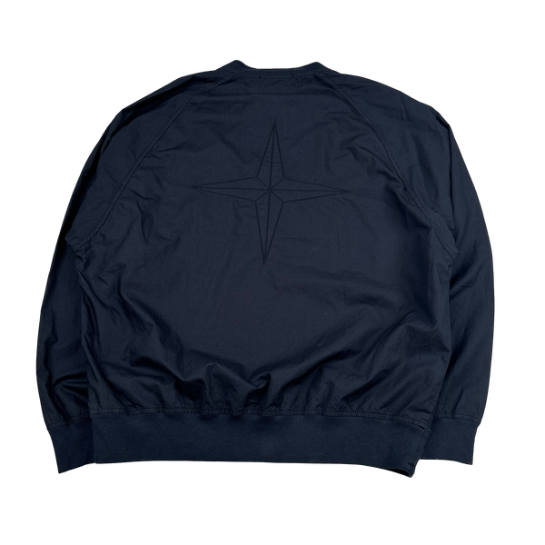 Stone Island 2023 Navy Light Cotton Tela Spellout Pullover - Medium