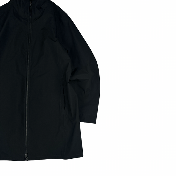 Prada Black Red Tab Long Goretex Zipped Jacket - XL