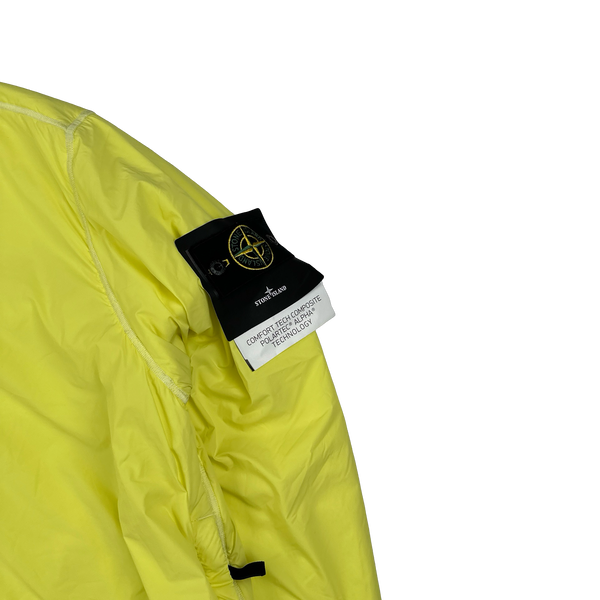 Stone Island 2022 Neon Yellow Comfort Tech Composite Polartec Pullover - Large