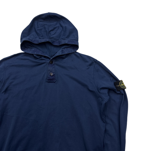 Stone Island 2013 Blue Cotton Pullover Hoodie - XL