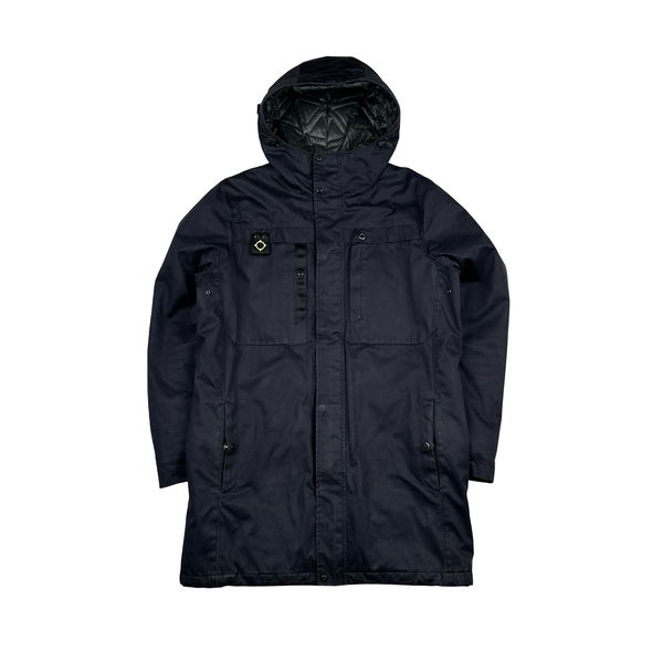 Ma Strum Navy Multipocket Long Quilted Jacket - XL
