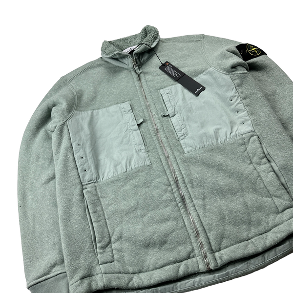 Stone Island 2023 Aqua Teddy Fleece Zipped Jumper- Small