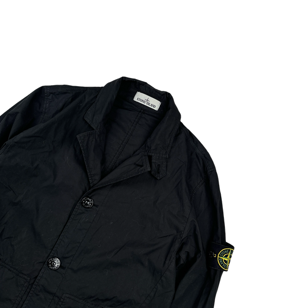 Stone Island 2017 Black David Tela Light TC Buttoned Jacket - Small