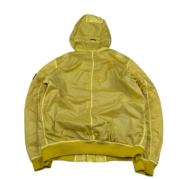 Stone Island 2018 Yellow Lamy Flock Hooded Jacket - Large