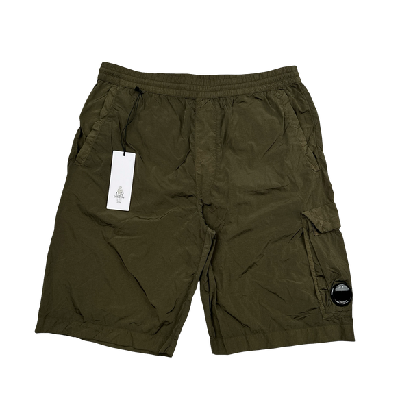 CP Company Khaki Green Chrome Lens Viewer Cargo Shorts - Medium