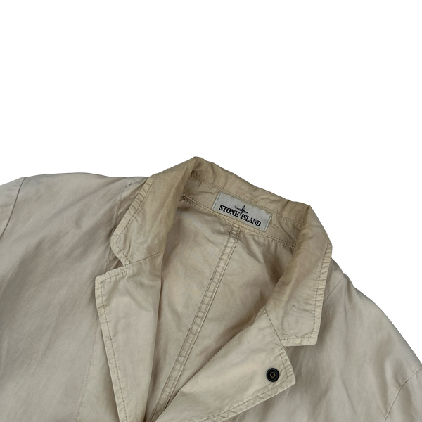 Stone Island 2014 Cream Tela Smerigliata Blazer Jacket - Large