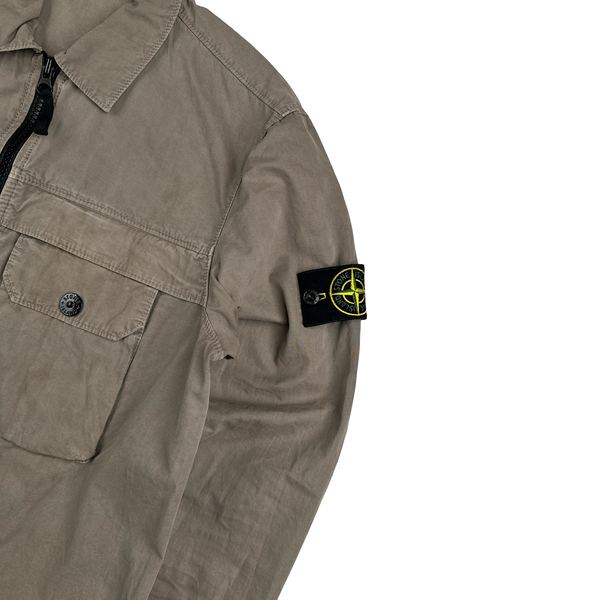 Stone Island 2020 Beige Zipped Chest Pocket Overshirt - Medium