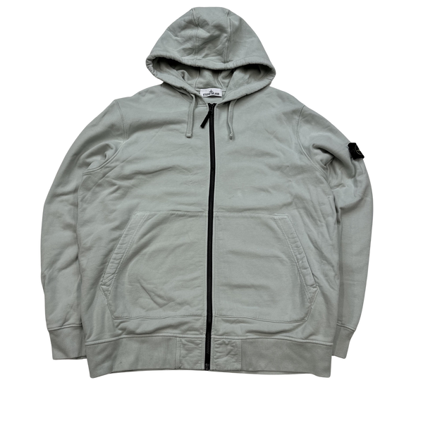 Stone Island 2022 Dove Blue Cotton Zipped Hoodie - 3XL