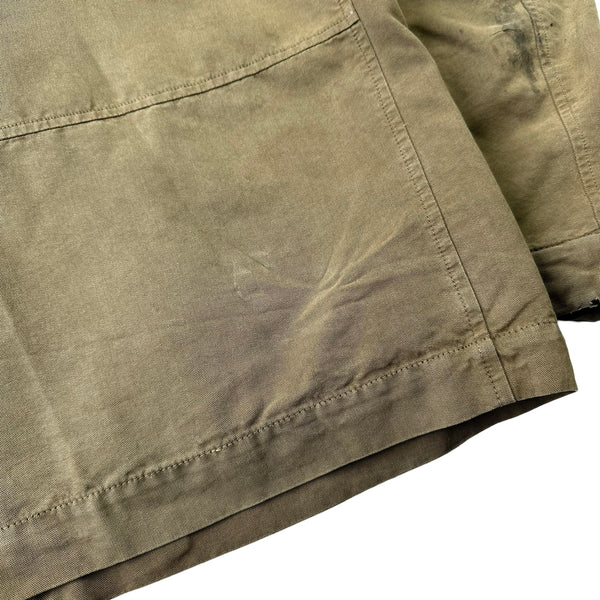 CP Company 2005 Brown Leather Detailed Goggle Jacket - Large