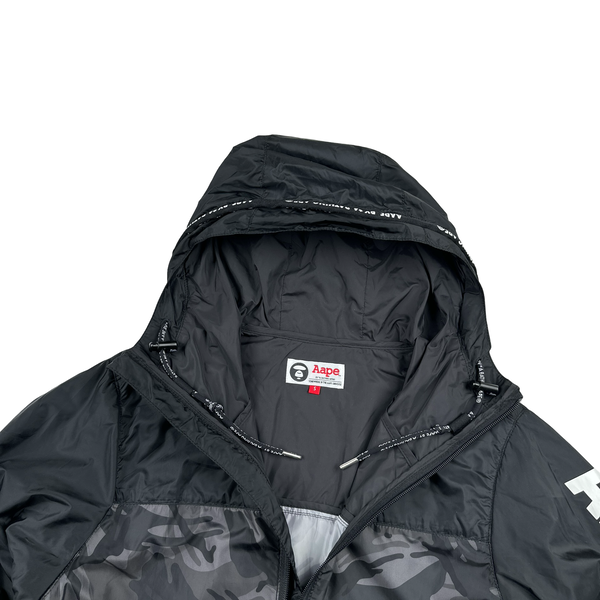 BAPE Camo Lightweight Arm Spellout Hooded Track Jacket - Small