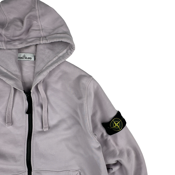 Stone Island Light Pink 2022 Zipped Hoodie - Medium
