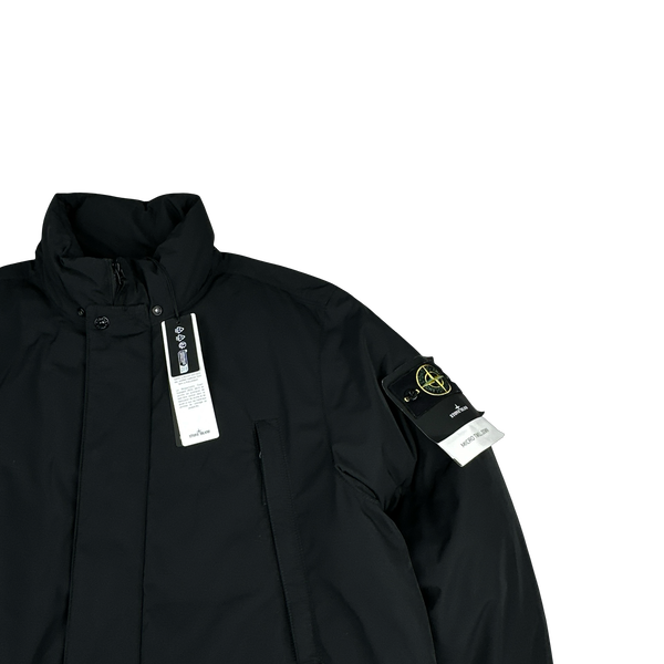 Stone Island 2022 Black Micro Twill Down Long Padded Jacket - Large