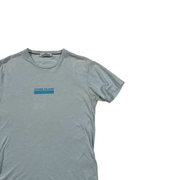 Stone Island 2021 Blue Cotton Spellout T Shirt - Large
