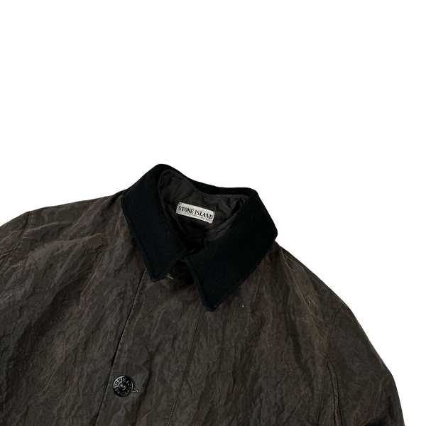 Stone Island 2002 Brown Monofilament Duel Layer Mesh Jacket - Large