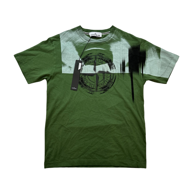 Stone Island 2022 Graphic Print Green T Shirt - Small