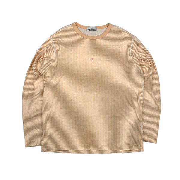 Stone Island Marina 2018 Peach Striped Longsleeve Top - XXL