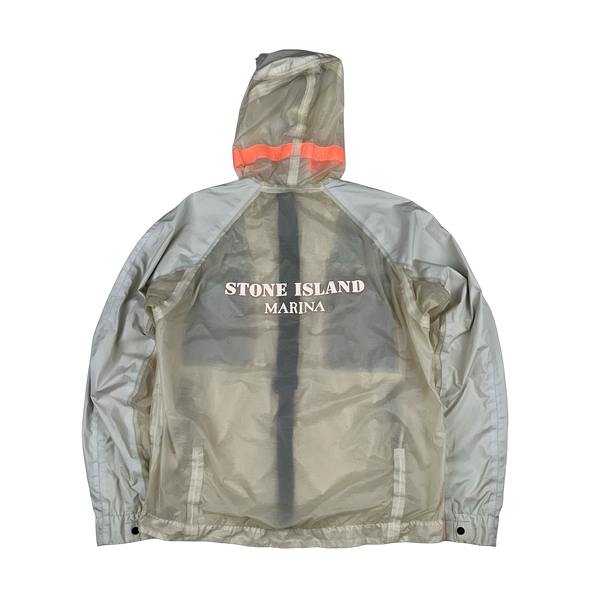 Stone Island 2016 Marina Reflective Spellout Mesh Dual Layer Jacket - Medium