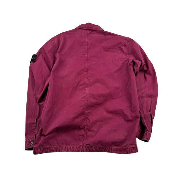 Stone Island 2019 Magenta Cotton Zipped Overshirt - Small