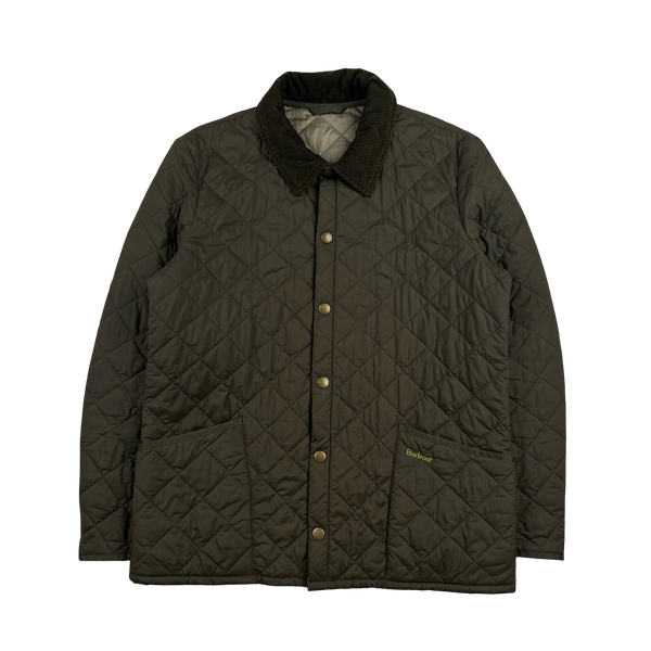 Barbour Khaki Diamond Quilted Shooting Jacket - Medium